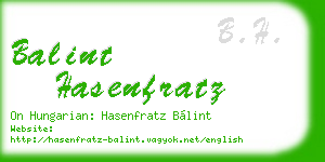 balint hasenfratz business card